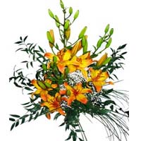 Luxury flower arrangement consisting of seven lili...