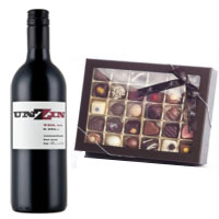 Entertaining Gift of One Bottle Barrel 27 Unzin and 60 pc. Aalborg Chocolate Pack <br>