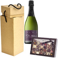 Charming Gift of One Bottle Gran Coloma Cava n Pack of 60 Pc. Aalborg Chocolates