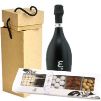 Gorgeous Gift of One Bottle Epsilon Spumante Black Wine and One Box of Aalborg Chocolates