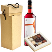 Crafty Rose Wine n Chocolate Selection Gift Box