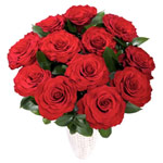 Magical Bouquet of 12 Red Roses with Long Stems