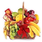 Fabulous Gift of Christmas Basket Loaded with Fresh Fruits