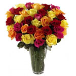 Divine Sweet Surprise of 36 Colored Roses in Vase