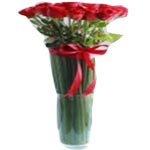 Tender 2 Dozen Long-Stemmed Red Roses in a Polish Vase