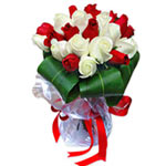 Magical Love Bouquet of 9 Red Roses and 9 White Roses