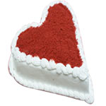 Irresistible Pure Romance Red and White Heart Shaped Velvet Cake