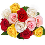 Charming 12 Assorted Roses Bouquet