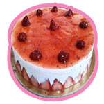 Elegant Authentic Love Round Shaped Mousse Strawberry Cake