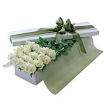 Exotic White Roses Box 