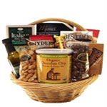 A basket with 9 items including various kinds of c...