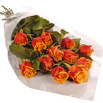 12 Orange Roses Bouquet ....