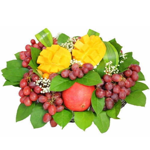 Beautiful Basket of Vine Fresh Fruits