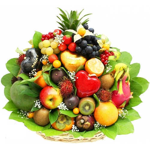 Exquisite Good Wishes Fruit N Chocolate Basket