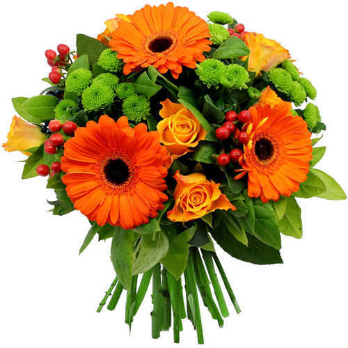 Gift someone close to your heart this Sweet Graceful Bunch of Orange Colored Flo...