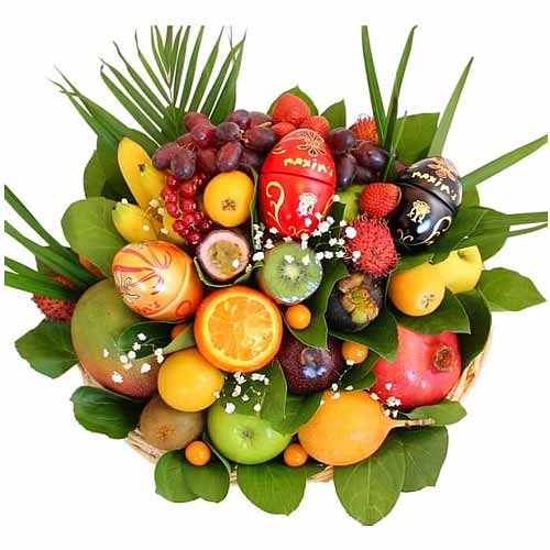 Exquisite Fine Selection of 3.5 kg. Fruits with Chocolate Basket