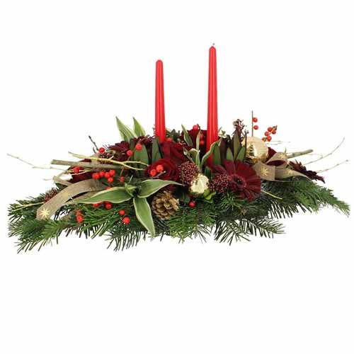 Beautiful Red Floral Centerpiece for Christmas