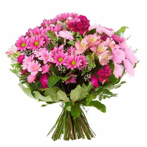 Cherished Bunch of Pink Color Flowers