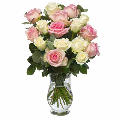 Angelic Floral Devotion Rose Bunch with Vase N Chocolates