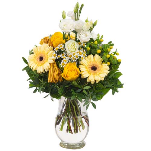 Present to your beloved this Alluring Bunch of Mix Floral Creation with Vase and...