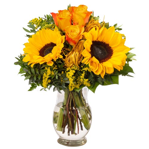 Exquisite Beauty of Assorted Flower Collection with Vase