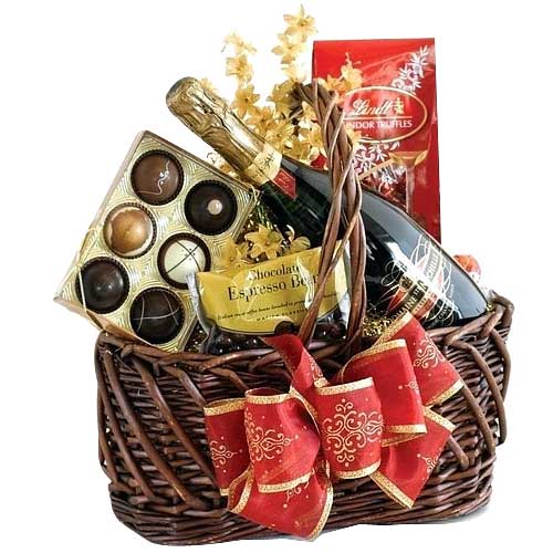 Energetic Party Time Hamper of Sparkling Wine Chocolates and More