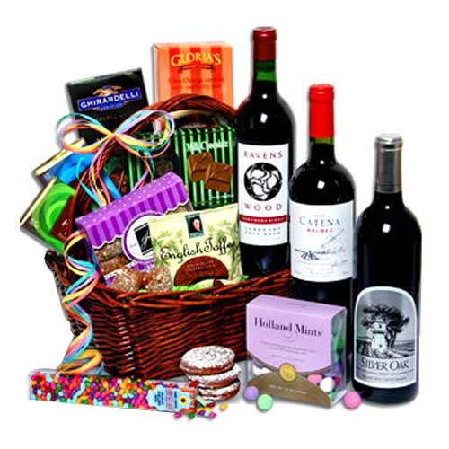 Classy Hamper with Goodies and Wine