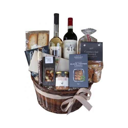 Bright Wishes Gift Basket of Gourmet N Wine