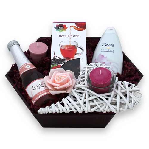 Melodious Moods Gift Basket with Rose Wine