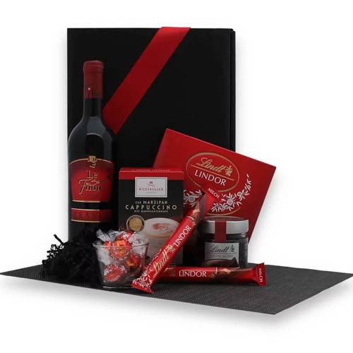 Indulgent Chocolate Lovers Gift Box with Wine