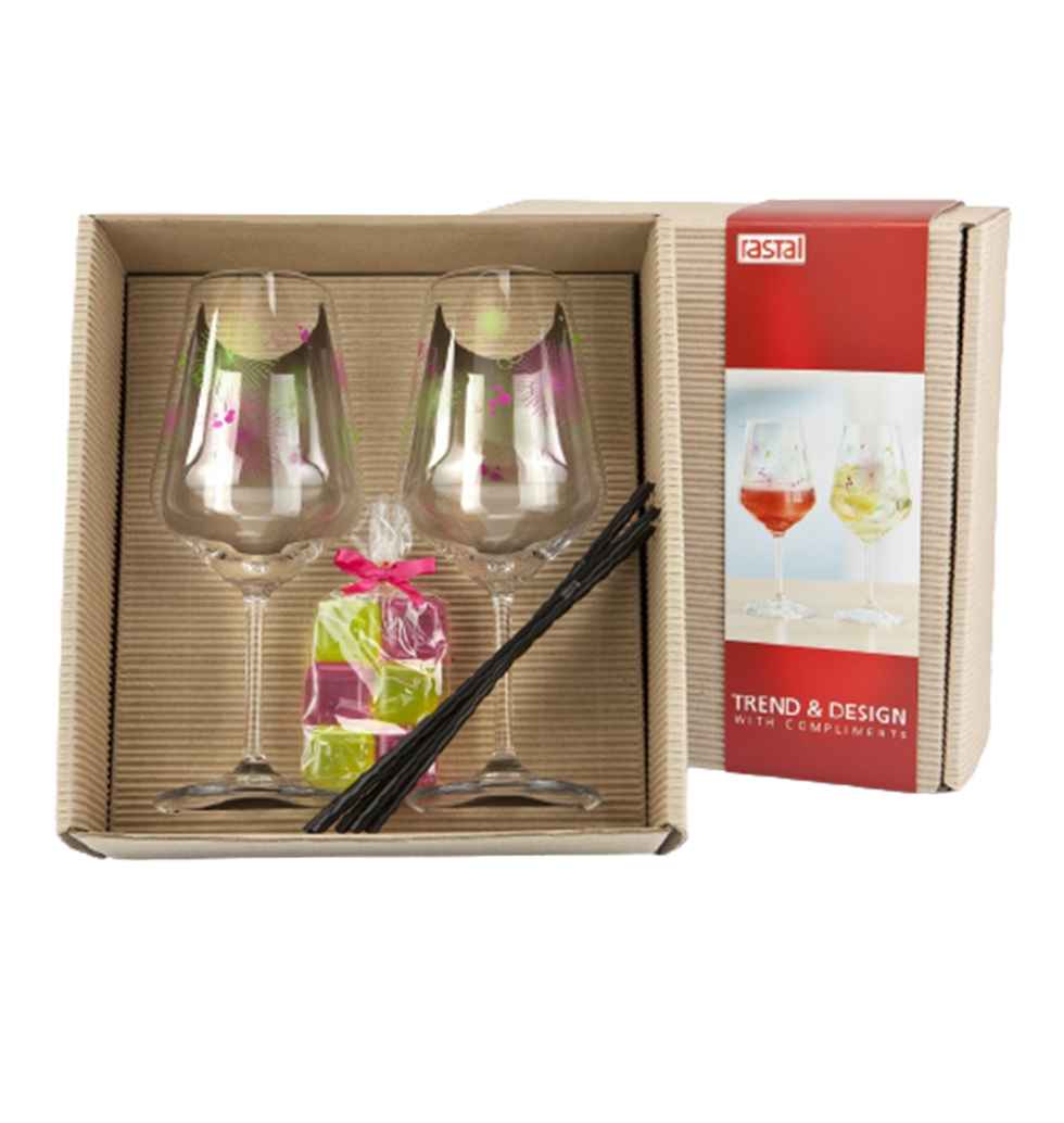 Each summer gift set contains two large, bulbous g...