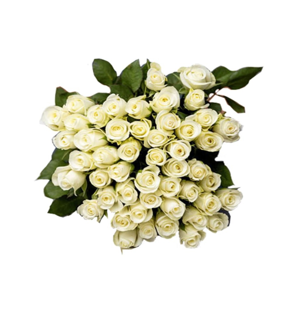 This hypnotic bouquet features some white roses, w...