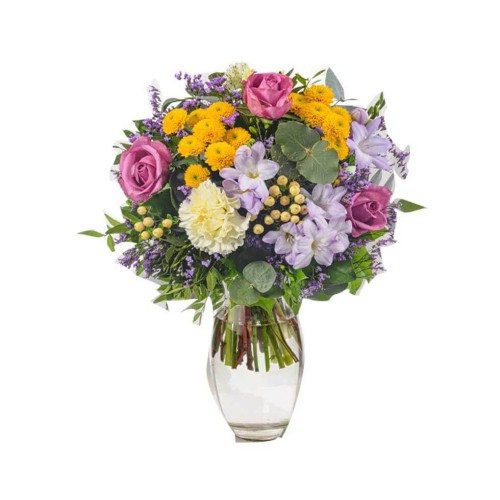 Bouquet In Vase With 2 Ferrero