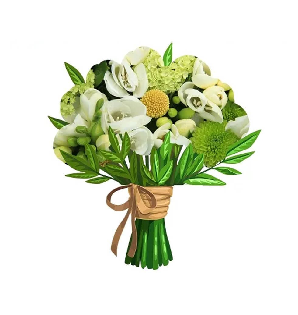 White Seasonal Flowers Bouquet