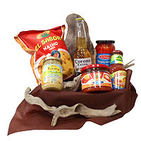 Gourmet gift baskets of Mexican style dishes creat...