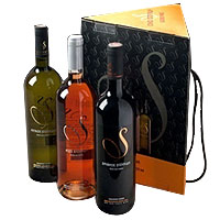Gorgeous Triple Selection Red, White N Rose Wine Gift Set