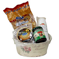 Gourmet gift baskets styles with sausages created ......  to Grevenon