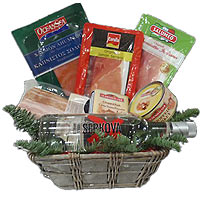 Gourmet gift baskets with Salmon and Vodka created...