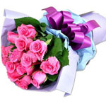 12 Pink  Roses Bouquet ....