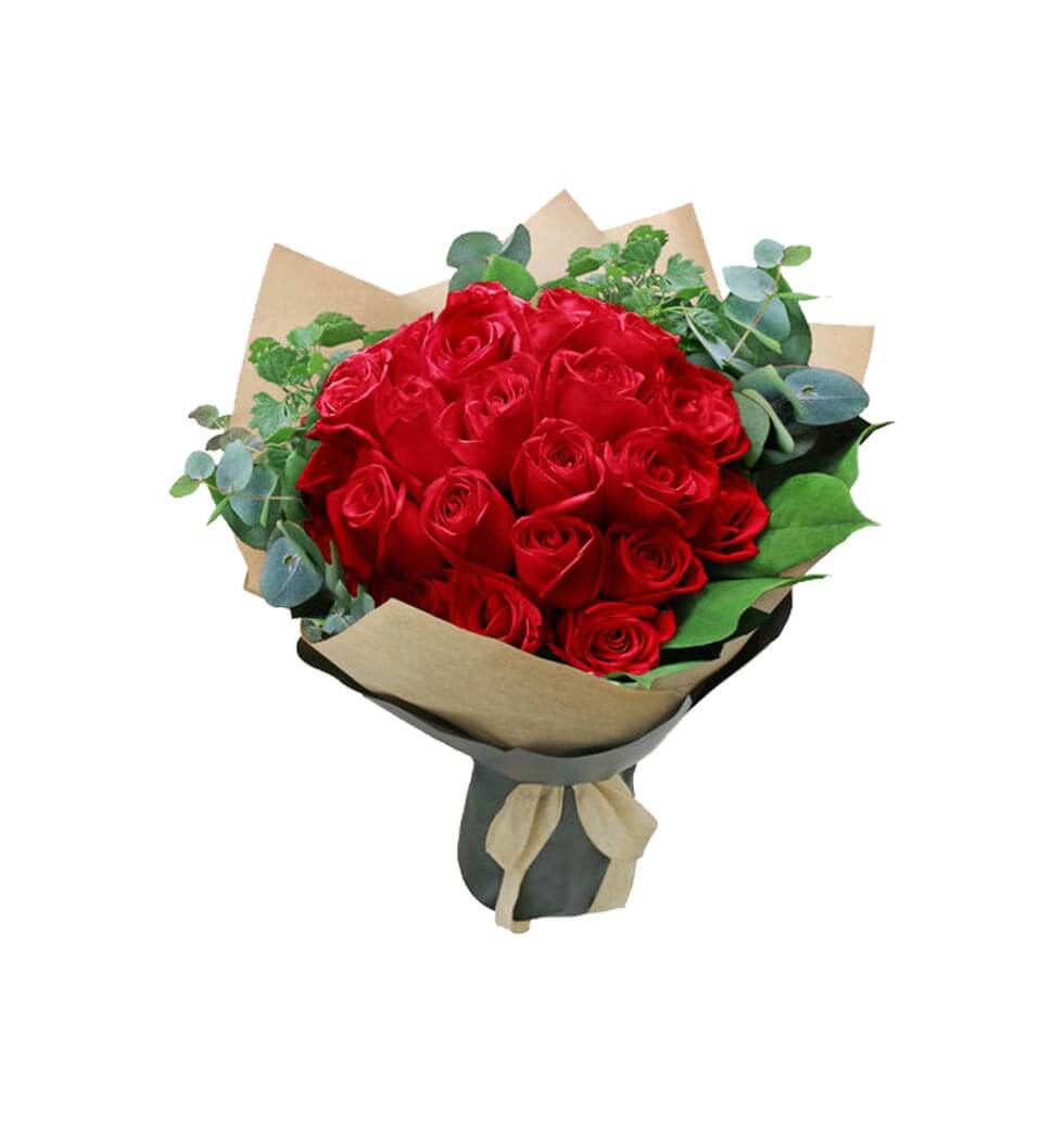 30 red roses inbouquet.