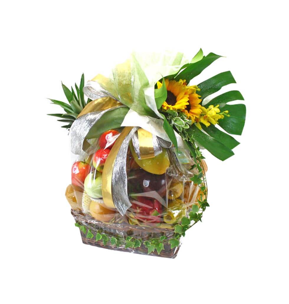 Large Fruit Basket, artfully presented in a large ......  to Yi Pak