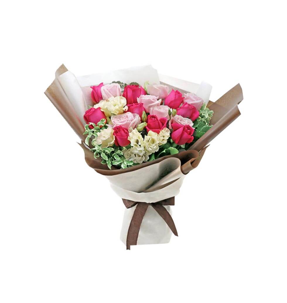 The Fresh and Young Eustoma and Pink Roses bouquet......  to Hung Hom