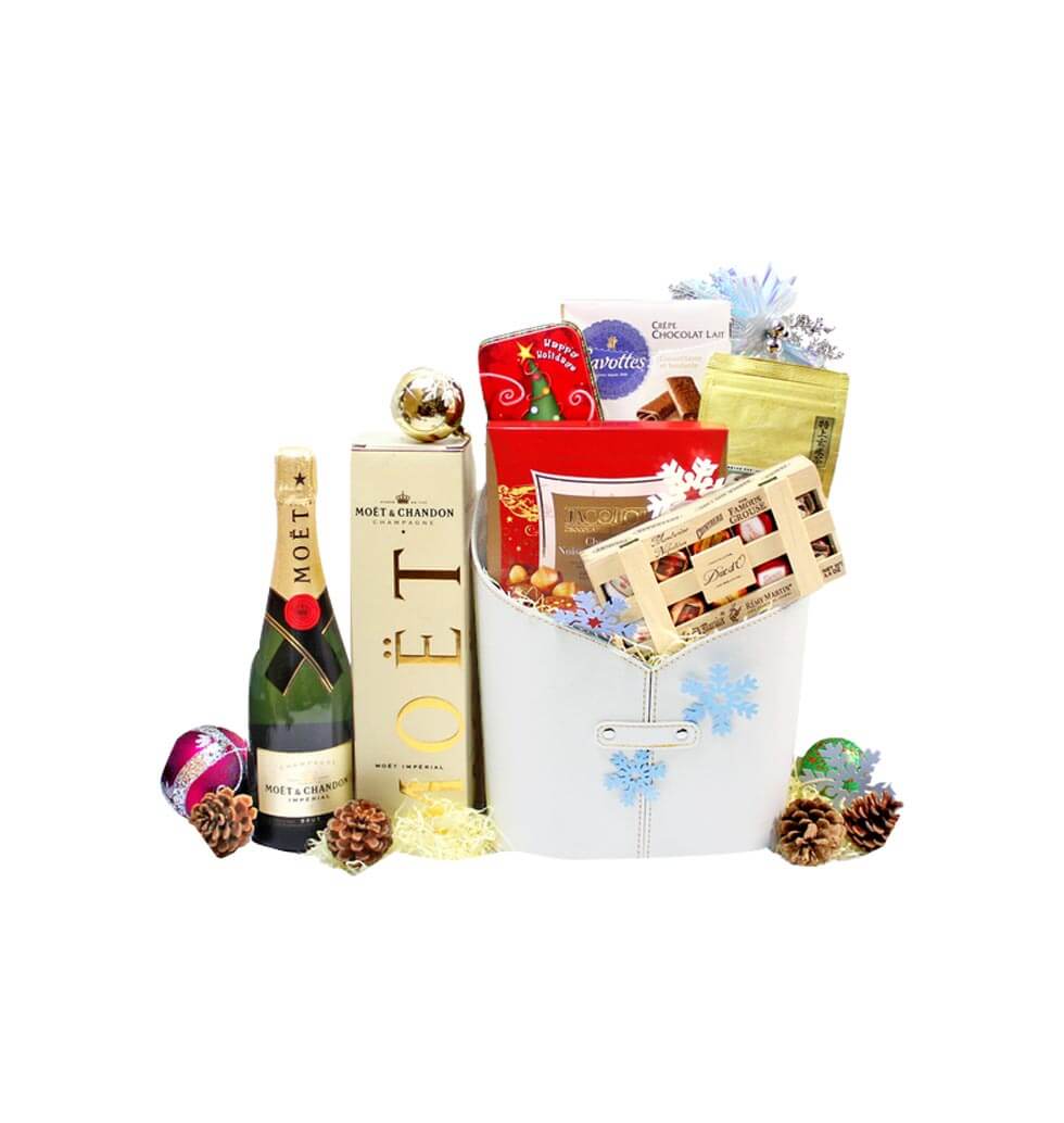 The Xmas Hamper includes the Moet & Chandon, Franc......  to Sham Tseng