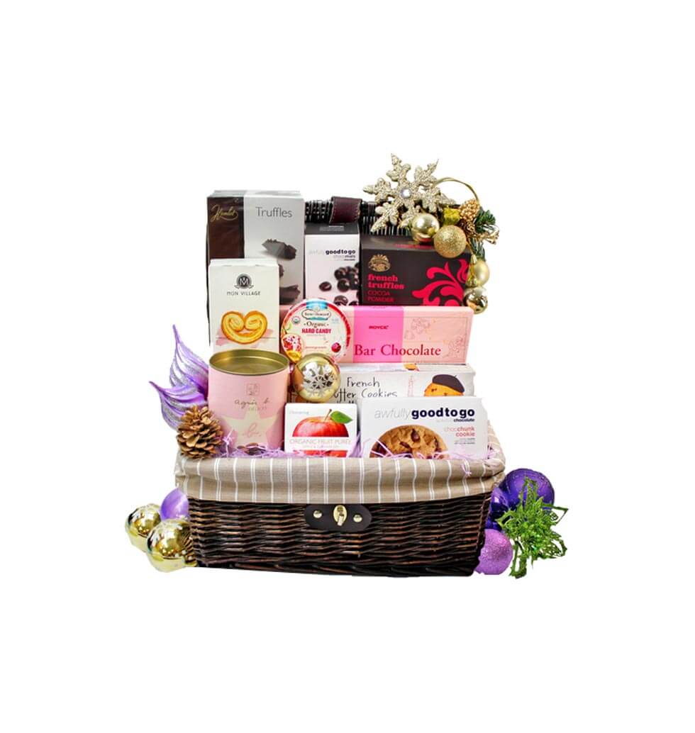 Comprised of a sweet gift basket filled with vario......  to Shek Tong Tsui