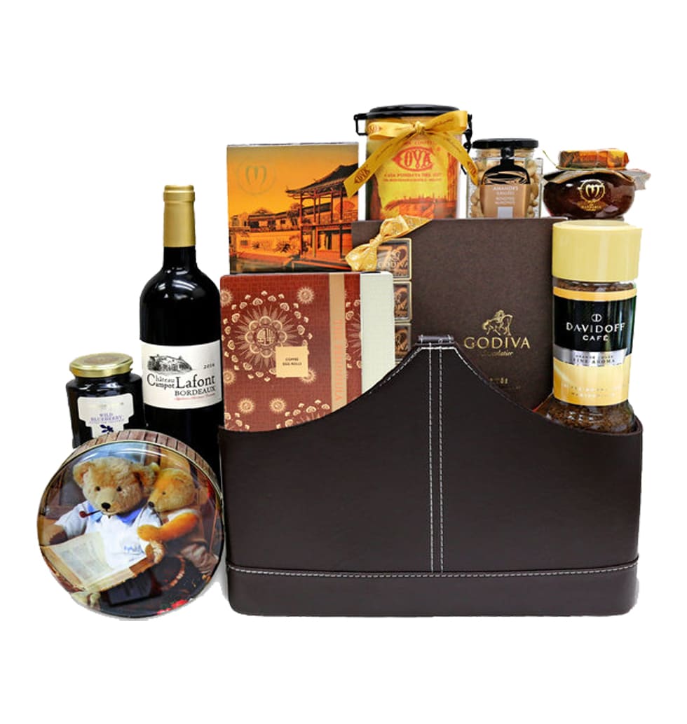 A wine and chocolate gift basket that is sure to i......  to Tai Po Kau