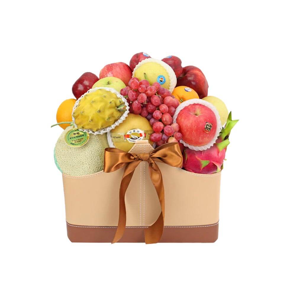 The fruit gift box is made of 10 types of fresh fr...