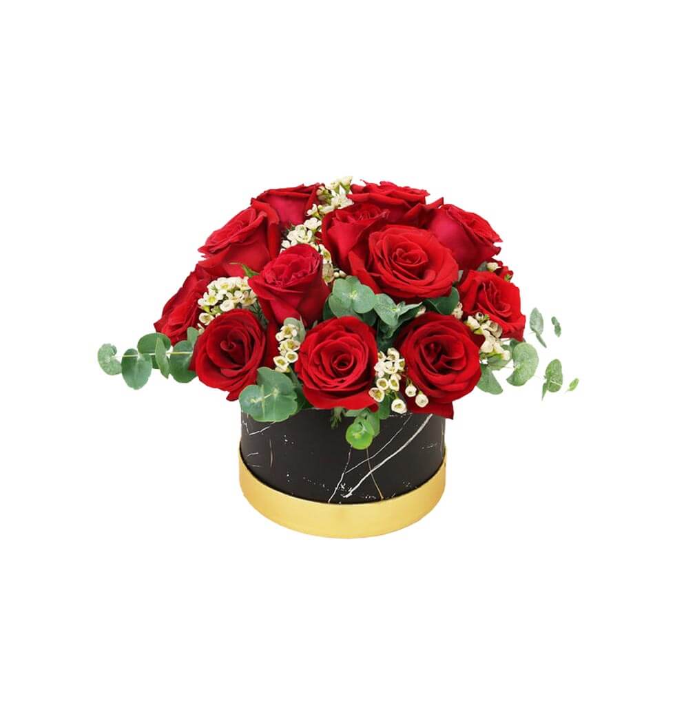 Box with Red Roses in it