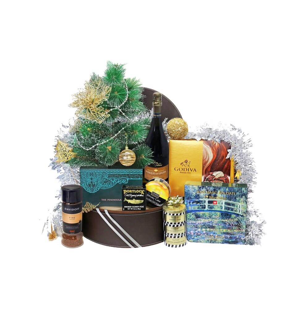 For the Christmas party, this hamper is filled wit...