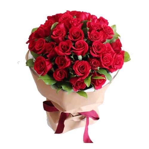 Eye-Catching Tender Love 50 Red Roses Bouquet
