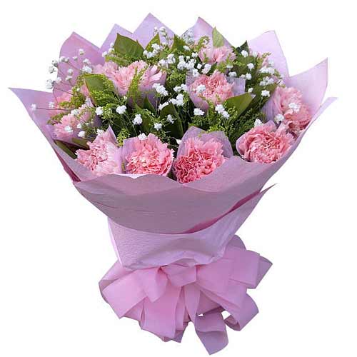 Delightful Arrangement of Gorgeous Pink Carnation Flowers 